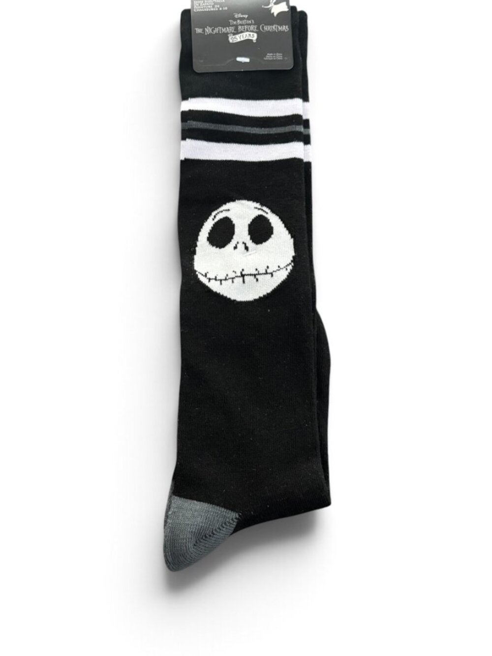 Disney The Nightmare Before Christmas Jack Skellington Black Crew Socks